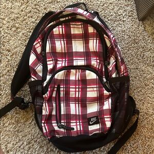 Nike Checkered Red and Black Backpack